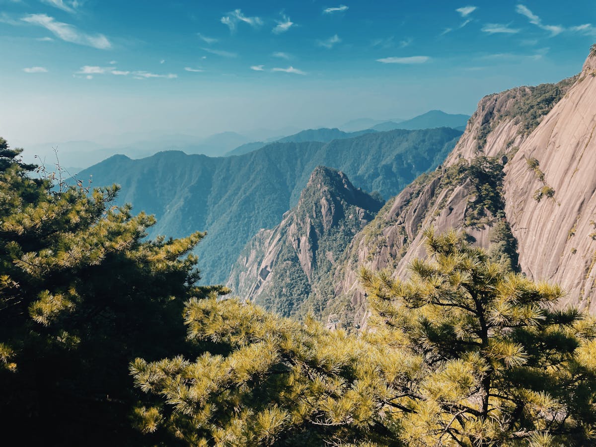 Huangshan pine mountain landscape for Chinese painting and garden traditions