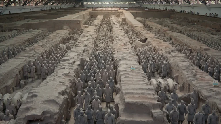Rows of Terracotta Warriors near Xi'an