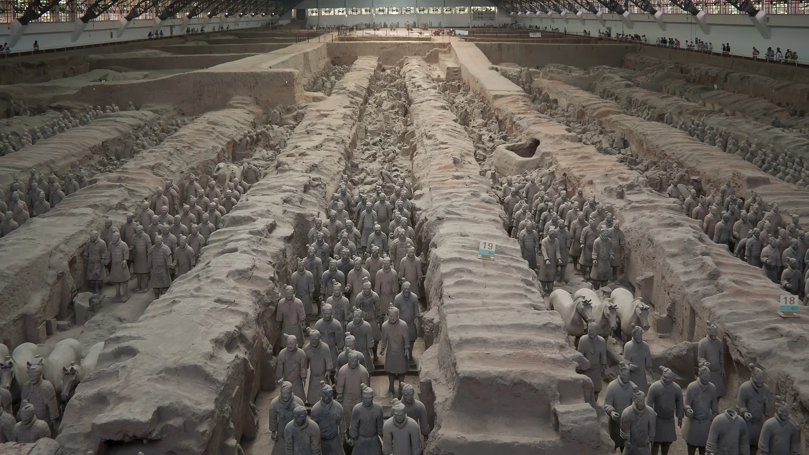 Rows of Terracotta Warriors near Xi'an